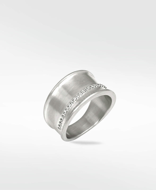 Dune Diamond Band in Solid 14K White Gold - Lark and Berry