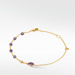 Dune Purple Ellipse Bracelet in Solid 14K Yellow Gold - Lark and Berry