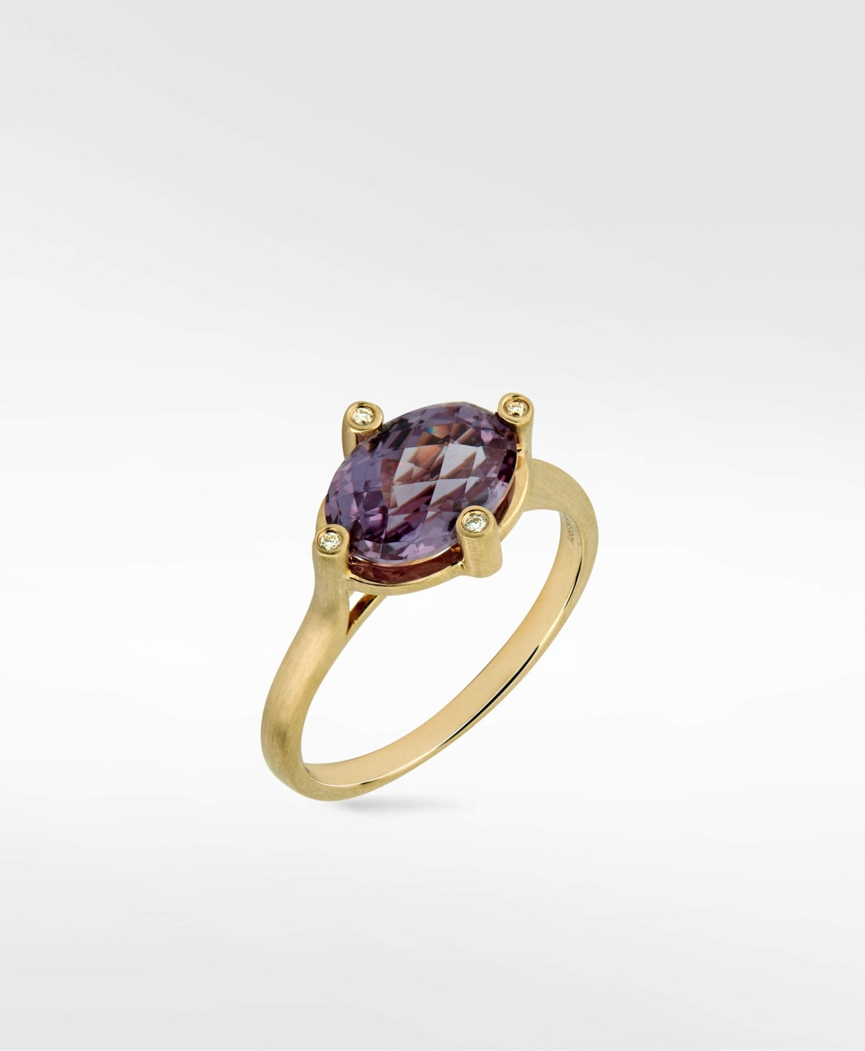 Dune Purple Sapphire Ring in Solid 14K Yellow Gold - Lark and Berry