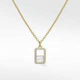 Eclipsis Diamond Pendant with Mother of Pearl and Onyx, in 18k Yellow Gold - Lark and Berry