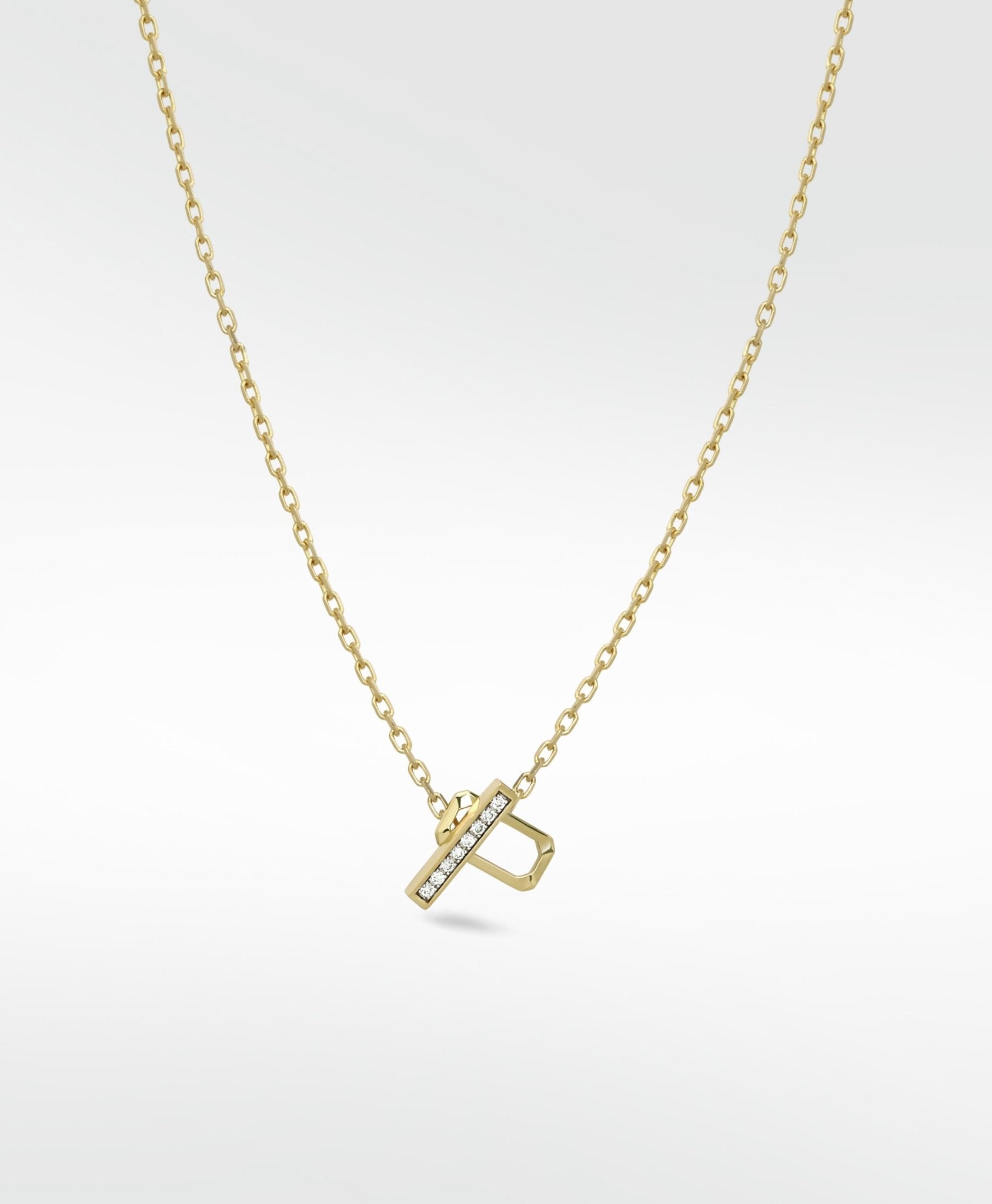 Eclipsis Toggle Necklace with Diamonds in 18k Yellow Gold - Lark and Berry