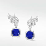 Flora Blue Sapphire Detachable Drops in Solid 18K White Gold - Lark and Berry