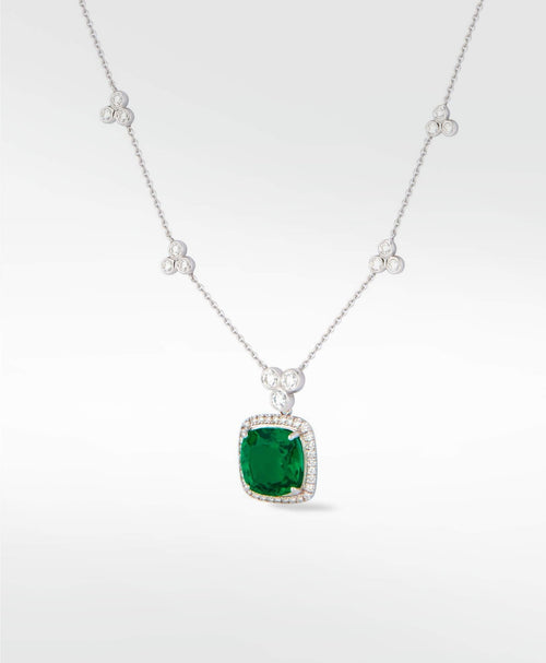 Flora Emerald Detachable Pendant in Solid 18K Gold - Lark and Berry