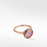 Halo Dark Sapphire Ring in Solid 14K Rose Gold - Lark and Berry