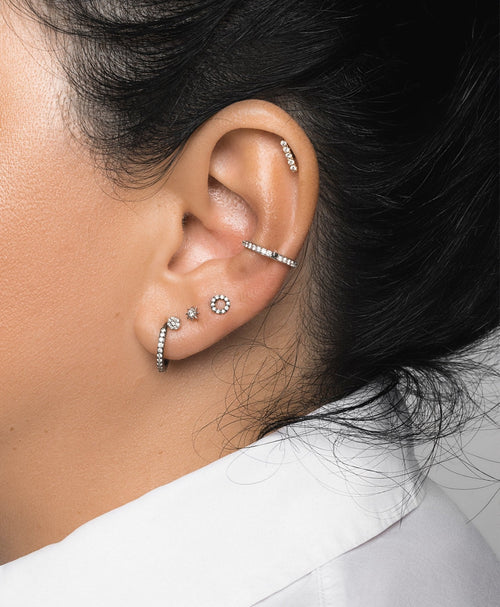 Halo Mini Full Diamond Stud Earring