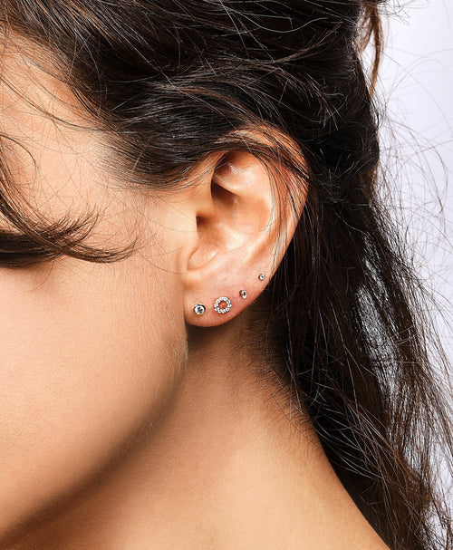 Modernist Diamond Dot Stud Earring