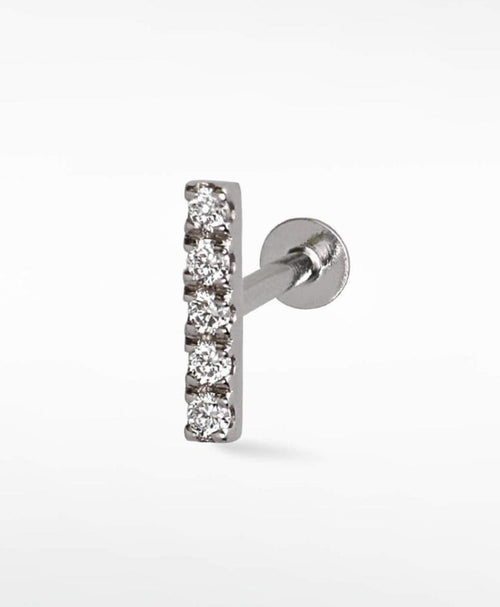 Modernist Diamond Pavé Linear Stud Earring