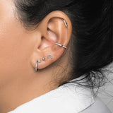 Modernist Diamond Pavé Linear Stud Earring