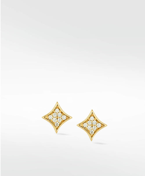Rhombus Diamond PavŽ Stud Earrings in 14K Gold - Lark and Berry