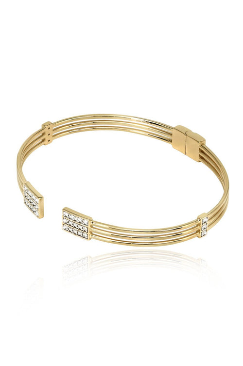 Solar Hinged Bangle in 14K Yellow Gold - Lark and Berry