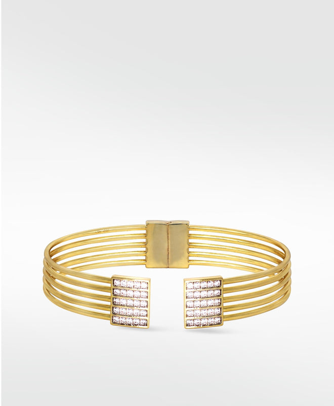 Solar Statement Bangle in 14K Yellow Gold - Lark and Berry