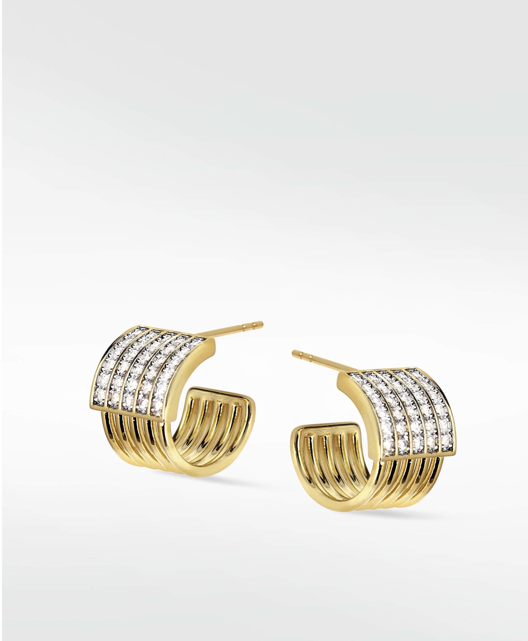 Solar Wide Hoop Earrings in 14K Yellow Gold - Lark and Berry