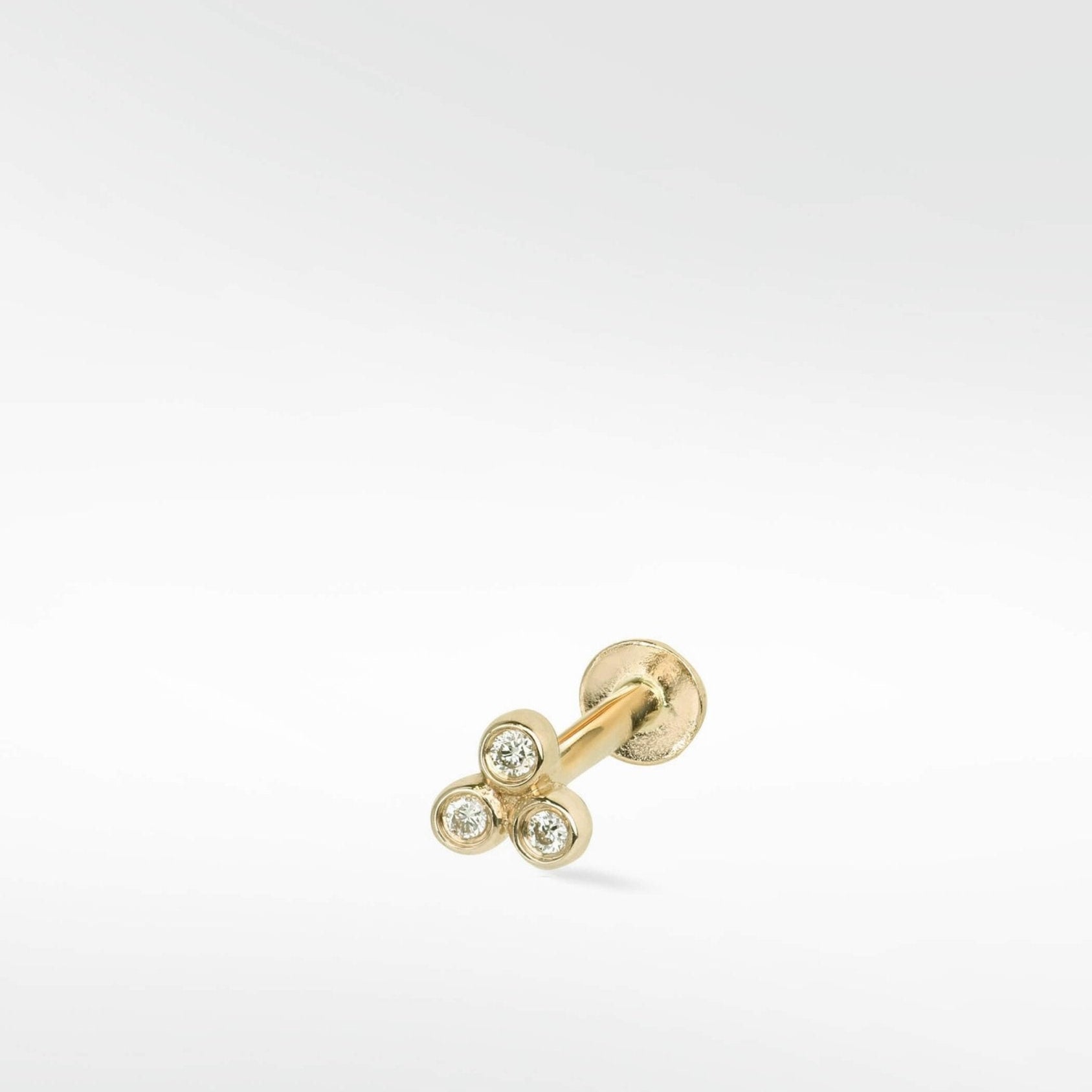 Trio Diamond Labret Earring in 14K Gold - Lark and Berry