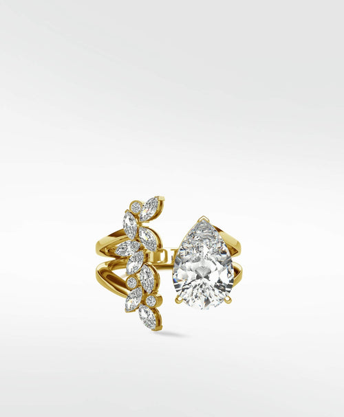 Veto Diamond Open Petal Cocktail Ring - Lark and Berry
