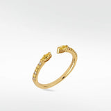 Veto Open Stackable Ring- Yellow Sapphire in 14K Gold - Lark and Berry