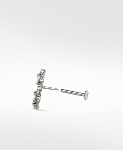 Veto Sapphire and Diamond Crescent Stud Earring