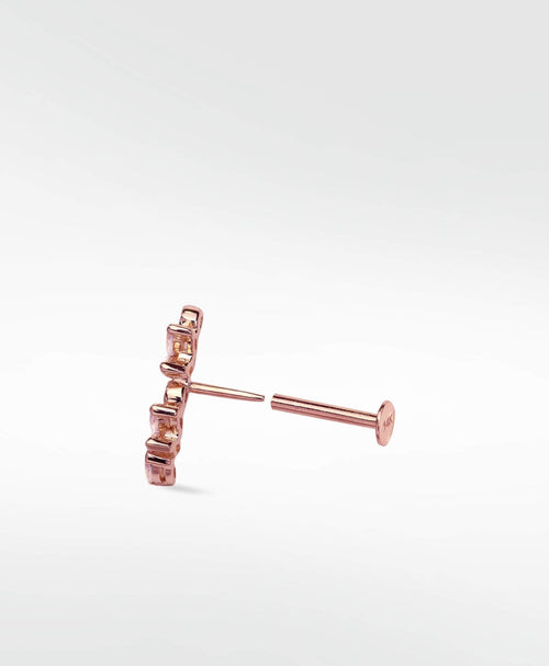 Veto Sapphire and Diamond Crescent Stud Earring