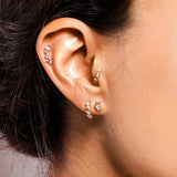 Veto Sapphire and Diamond Crescent Stud Earring