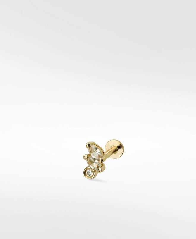 Veto Sapphire and Diamond Stud Earring